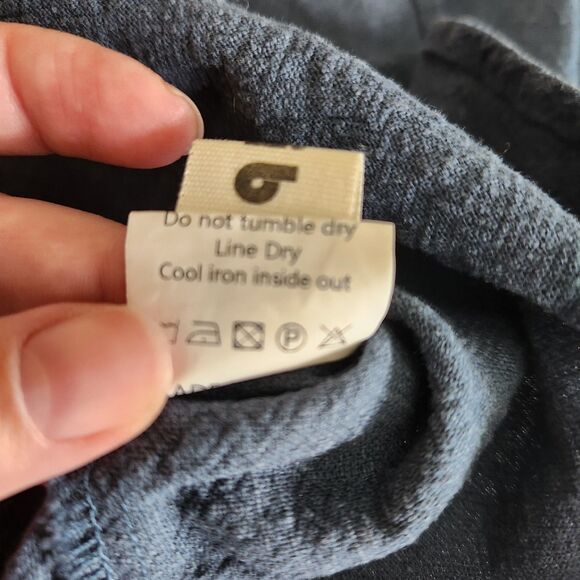 Minibee 100% Linen Lagenlook Coastal Beach Button Up Front Pockets Women SZ L - Picture 12 of 16